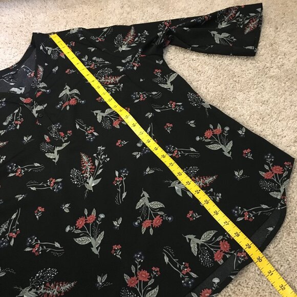 George Black Floral Tunic Top - Picture 15 of 16